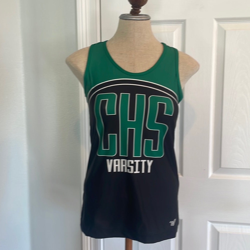 Varsity CHS tank top Green black XS